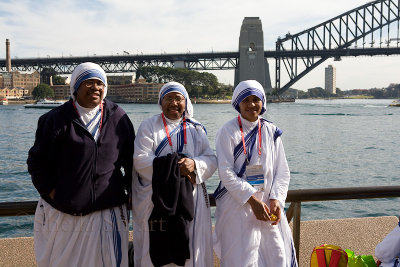 Nuns with Sydney Harbour backdrop