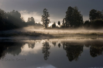 Early morning mist at Lake Matheson