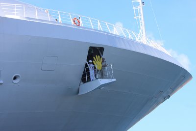 Princess Cruise Ship waving good-bye