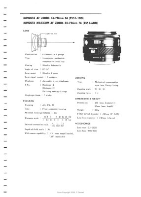 Disassembly of the Maxxum 35-70mm f/4 for Repair