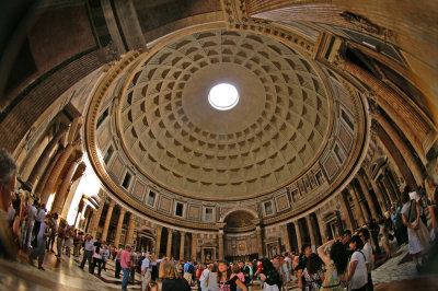 Pantheon Fisheye View Peleng Interior Rome Oculus Hadrian Agrippa Roman Concrete