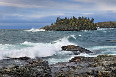 41.1 - Split Rock Lighthouse:  Storm At Ellingsen Island