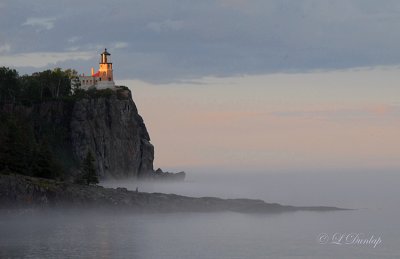 42.4 - Split Rock Lighthouse: Last Of The Day's Sunlight, With Low Fog