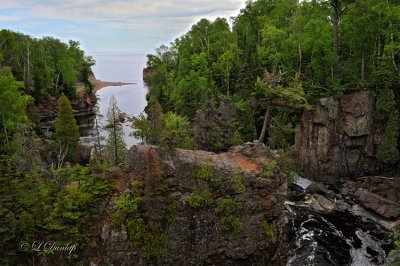 49.1 - Tettegouche:  Cliffs and Gorge At Mouth Of Baptism River