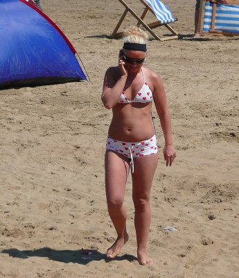 Girl on the beach. Scarborough