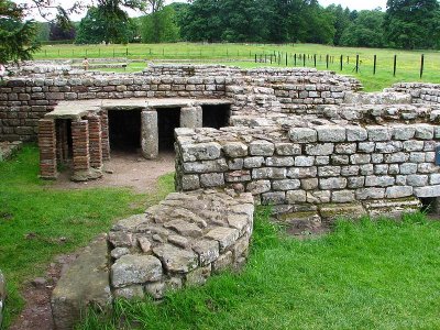 Roman Ruins near Hadrians Wall Northumberland England