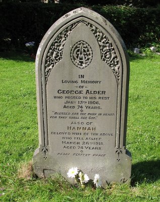My Great Grandparents Grave - George and Hannah Alder