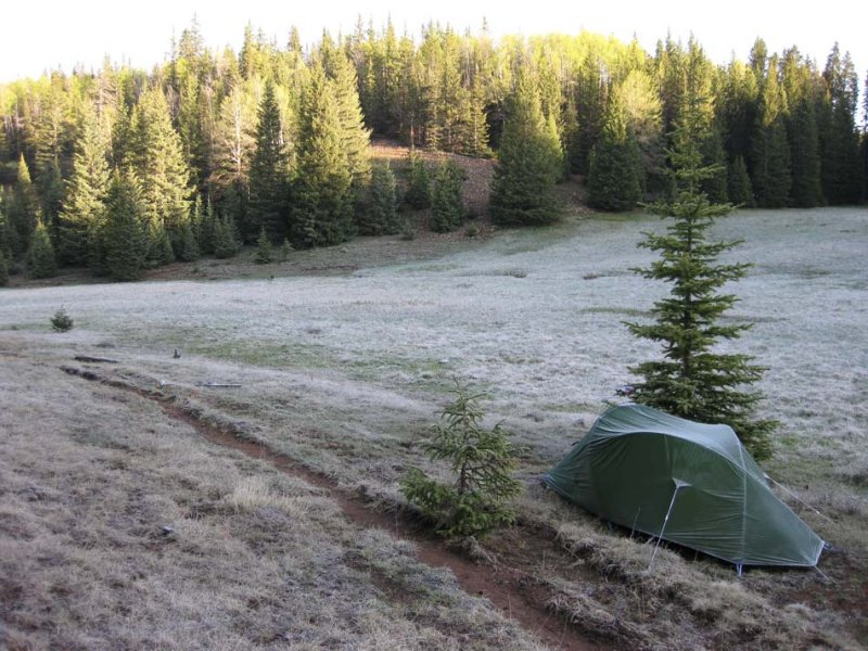 2009 CDT Heavy frost on the tent in San Pedro mountains, New Mexico