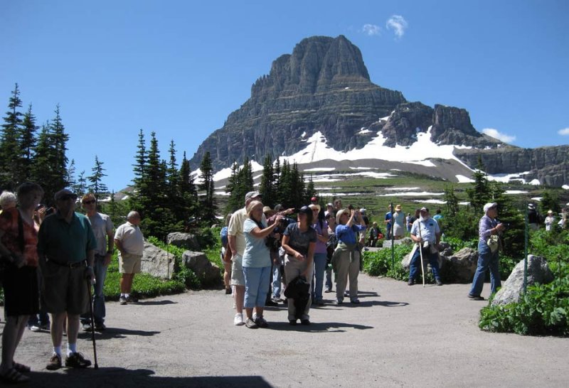 Tourists at Logan Pass, Glacier NP