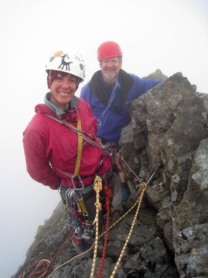 July 08 Martina and Richard on the Inaccessible Pinnacle Skye