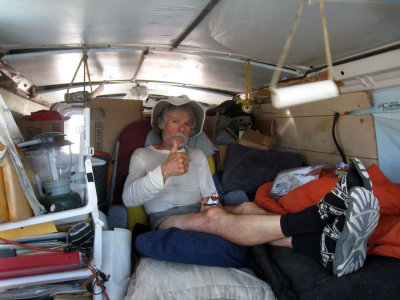 Ted in Gordon's support van near Pie Town