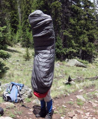 A novel way to dry a sleeping bag