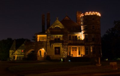 Crumm Castle at night