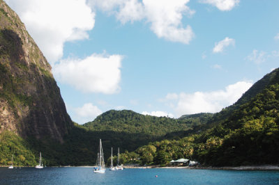 Anchored Between the Pitons, St. Lucia
