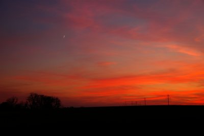 Crescent Moon & Sunset