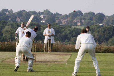 Ollie's eyes light up as batter scoops it up to...........
