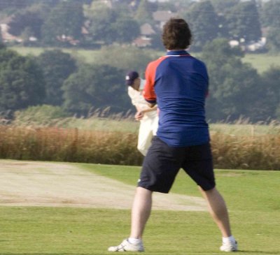 ........Ed Bulmer  who pouches the chance despite close heckling from ruffian in football attire