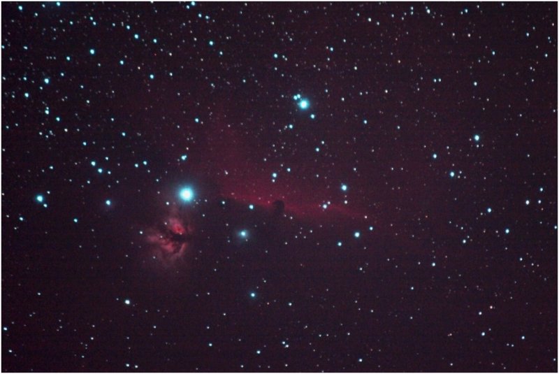 Horsehead and Flame nebulae in Orion