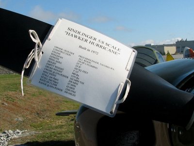 Sindlinger 5/8 Scale Hawker Hurricane