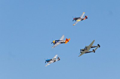 P-51s, P-47, P-38