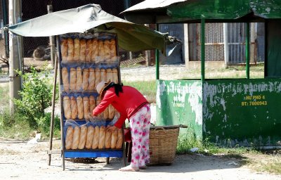 selling breads along highway