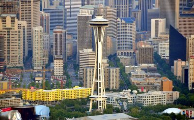Space Needle and tall buildings
