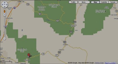 Zion NP nearby Bryce cyn, Frwy 15