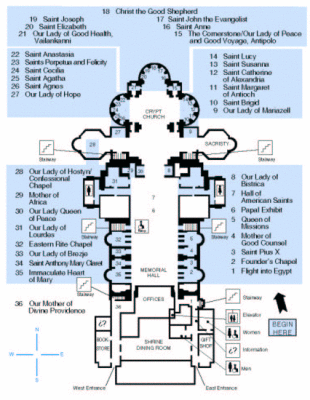 Layout of Crypt (lower) church