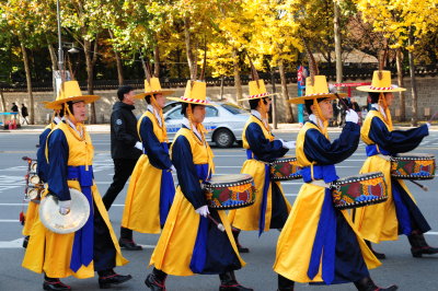 Marching drummers