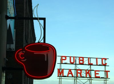 Seattle in signs:  Coffee and Pike Place Market