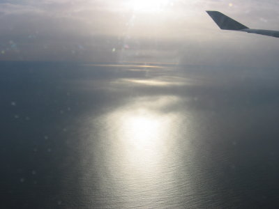 The sun rising over the ocean as we approach Sydney