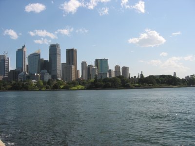 View of downtown from a ferry ride around Sydney Harbour