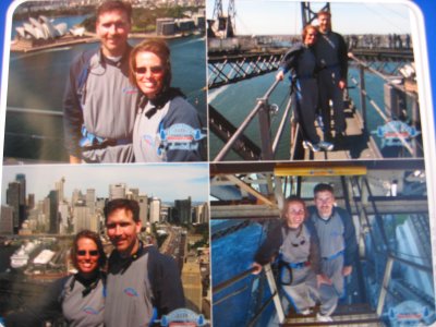 Chelle and I in a photo montage of our successful bridge climb