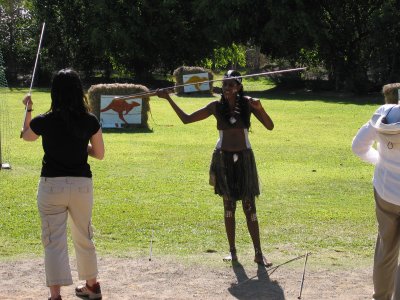 Next after throwing boomerangs we were taught how to throw a spear which was impossible. Noone could do it properly