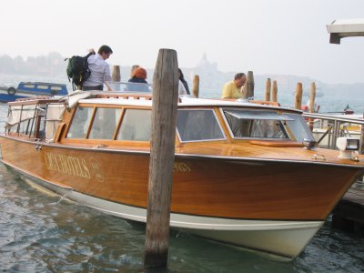 Our hotel's private boat to Venice downtown