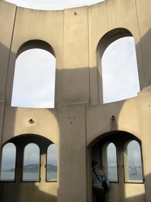 Interior of Coit Tower viewing area