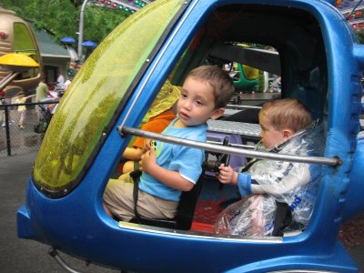 Noah on a helicoptor ride at Kennywood