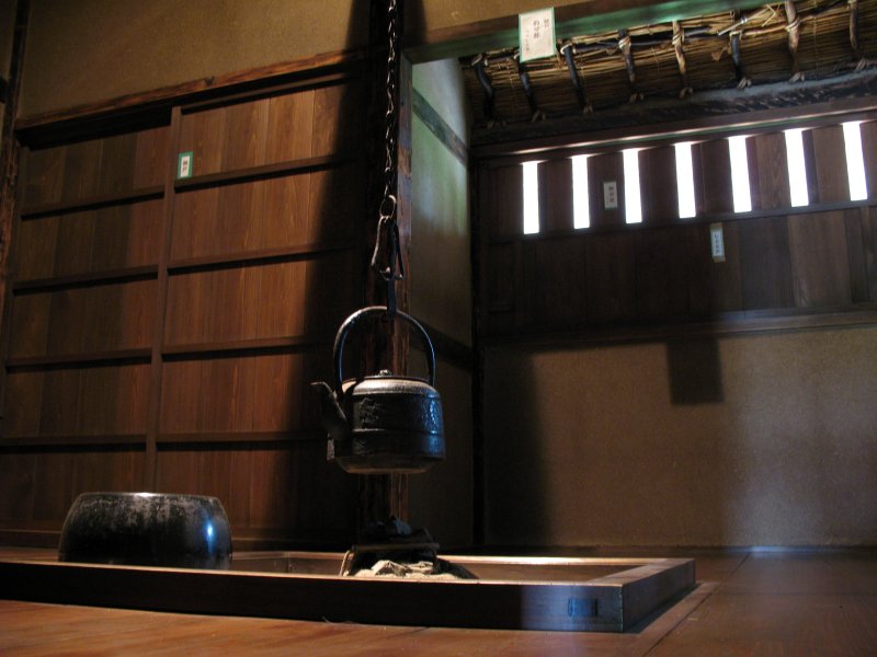 Irori and teapot in the Umeda residence