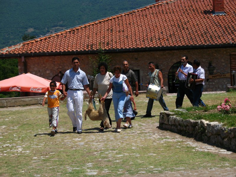 Procession outside the monastery church