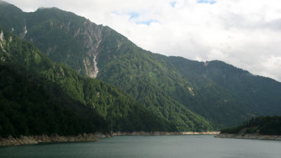 Mountain scenery along the reservoir