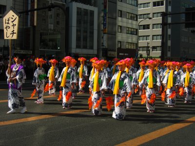 Parade of women in traditional clothing