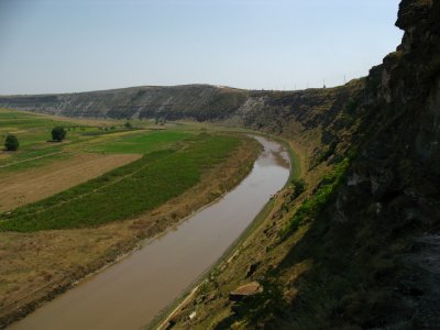 View up the river valley