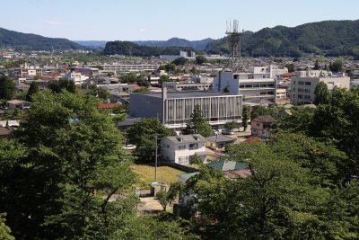 Shiroishi city beyond the castle park