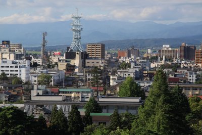 Skyline of central Aizu-Wakamatsu