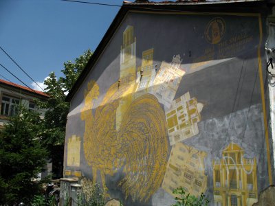 Wall mural in the bazaar