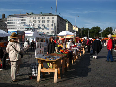 Souvenir stalls at the market
