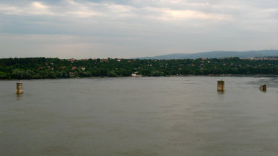 Remnants of a NATO-bombed Žeželj Bridge