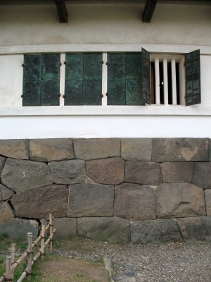 Copper window shutters on the donjon