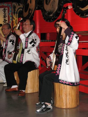 Three of the Tsugaru jamisen performers
