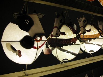 Cow and horse lanterns on the display